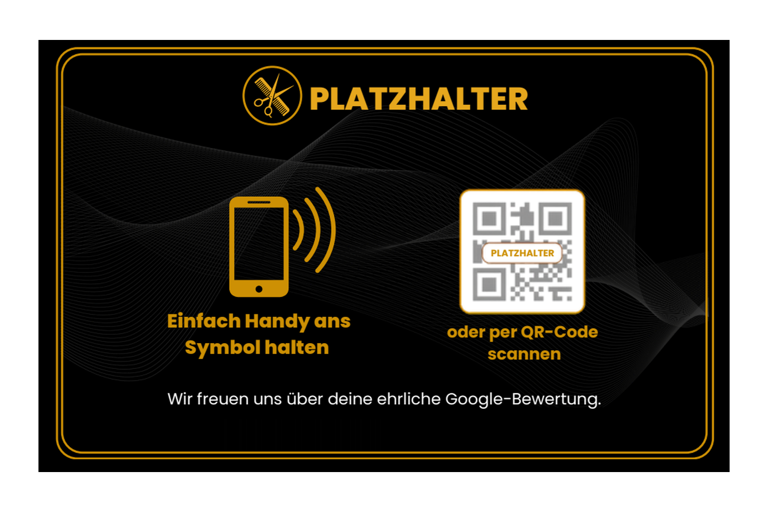NFC-Bewertungskarte im schwarzen Design